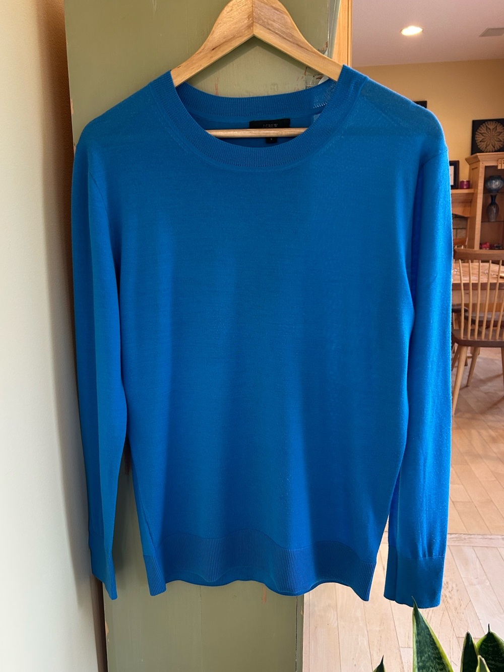 J. Crew Women's Featherweight Merino Wool Crewneck Sweater Blue Size Small